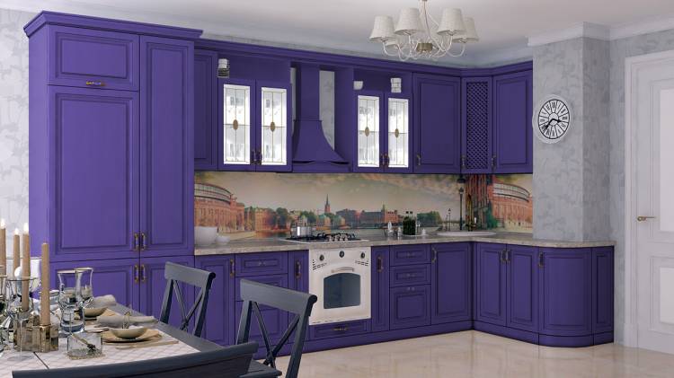 Фиолетовая кухня Крем