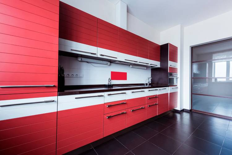 Кухня в стилее «Модерн» Красно белая кухня в стилее модерн из Кухни в современном стиле