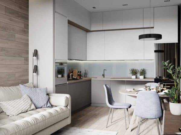 Дизайн кухни гостиной с одним окном: 102 фото дизайна