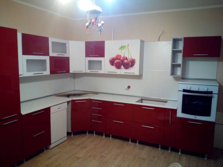 Угловая кухня София с фотопечатью фото кухни