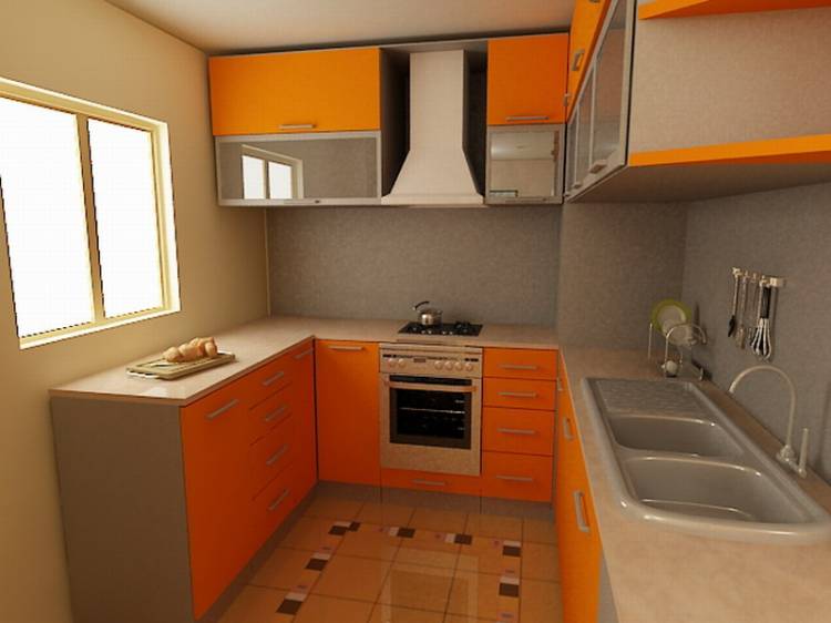 Кухни оранжевого цвет