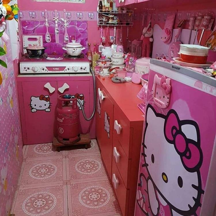 Розовая ванная комната хеллоу китти