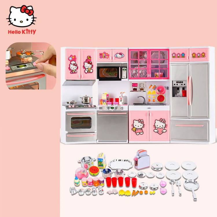Детский игровой домик Hello Kitty, игрушка для приготовления еды, мини