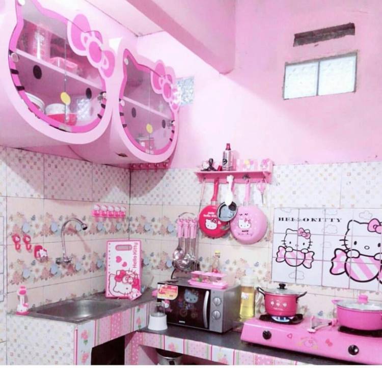 Розовая ванная комната хеллоу китти