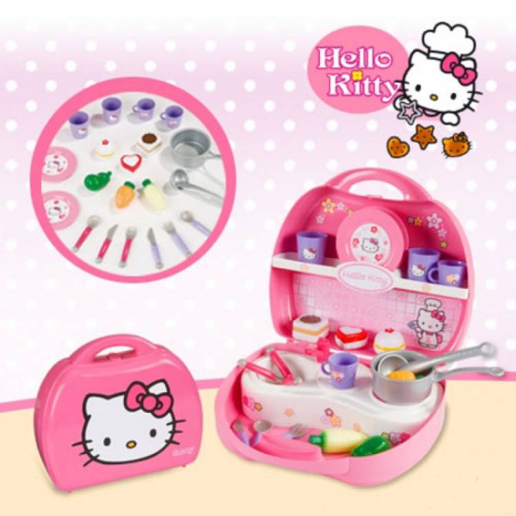 Детская мини кухня Hello Kitty в чемоданчике, Smoby
