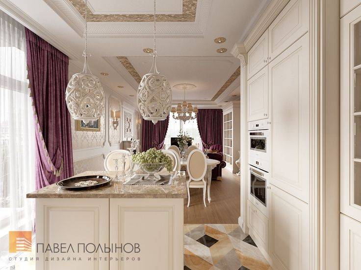 Фото дизайн кухни из проекта «Интерьер двухкомнатной квартиры в классическом стиле, ЖК «См ольный Парк»