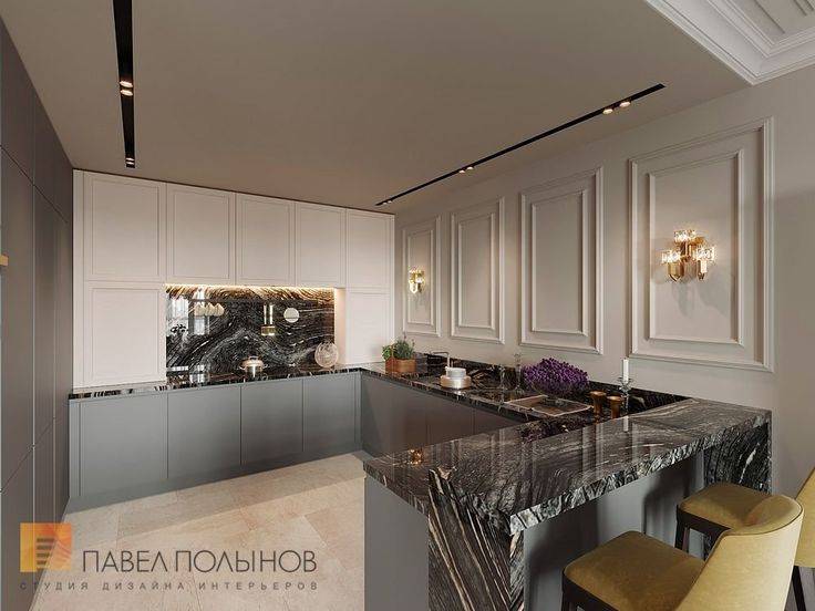 Фото дизайн кухни из проекта «Интерьер квартиры в стиле современной классики, ЖК «Остров»