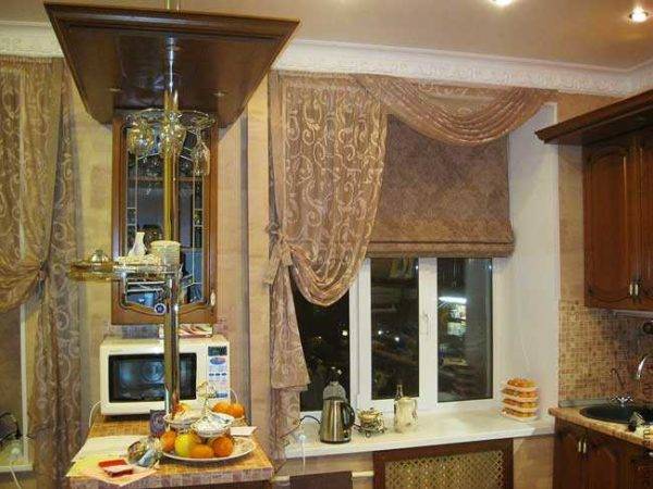 Современные шторы на кухню, виды, ткани, интерьер кухни, фот