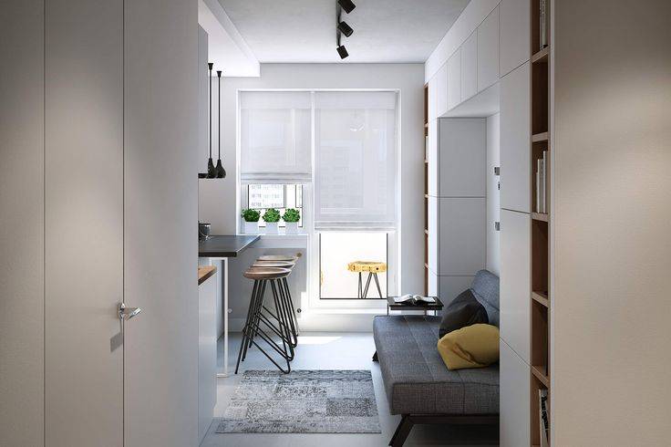 дизайн кухни-гостиной в однокомнатной квартир