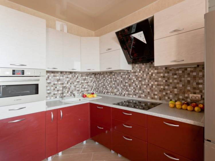 Кухня в красно белом цвете: 99+ идей дизайна