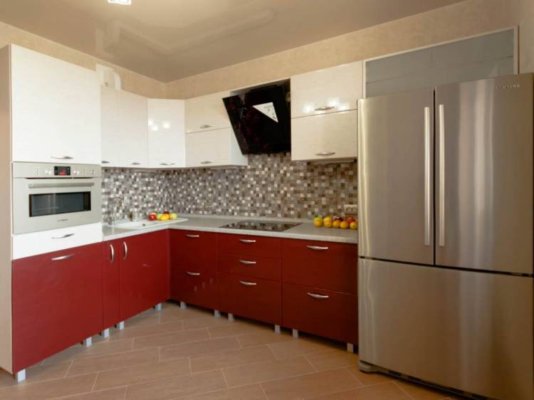 Кухня в красно белом цвете: 99+ идей дизайна