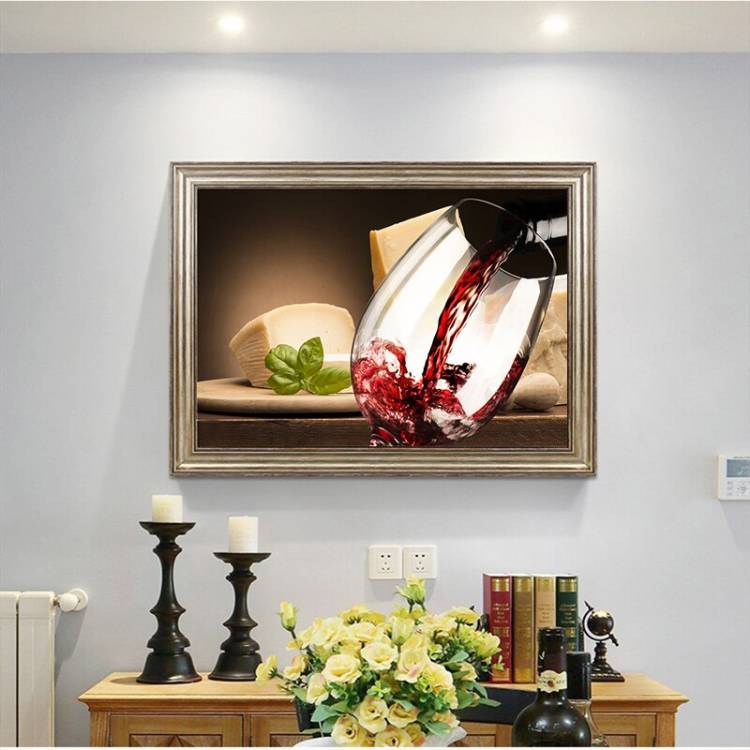 Современный винный натюрморт, красное и белое виноградное вино в бокале с сыром, картина, принты, постер для кухни, столовой, домашний декор