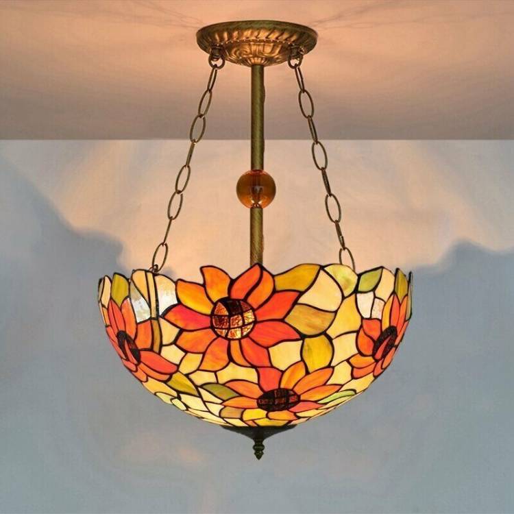 Потолочная элитная креативная стеклянная люстра для гостиной, спальни или кухни в стиле Тиффани CL-F