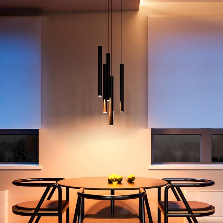 Цилиндрическая Люстра в Северной Европе, Светодиодная потолочная лампа для кухни, столовой, длинная лампа в форме трубок для спальни, бара, декоративный светильни