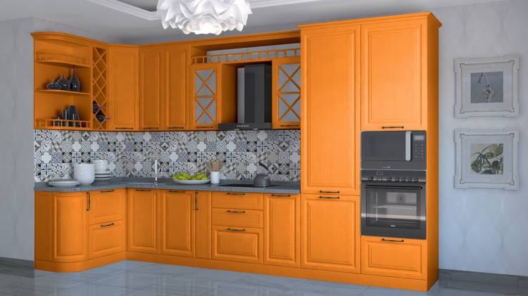 Оранжевая кухня Эдельвейс