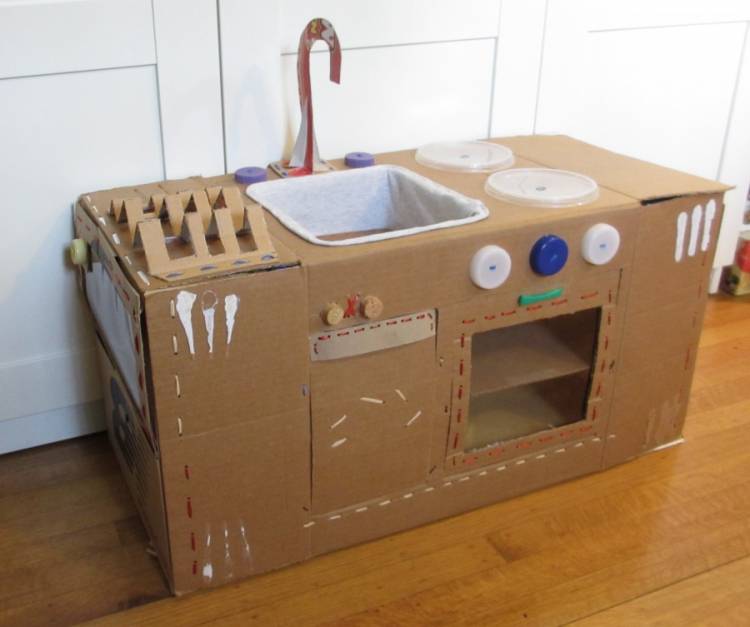 Кухня из картона для ребенка своими руками