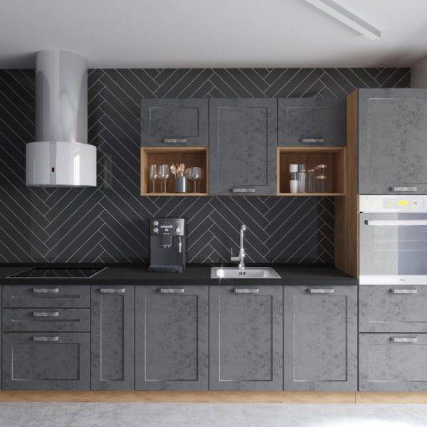 Модульная кухня Лофт (бетон графит)
