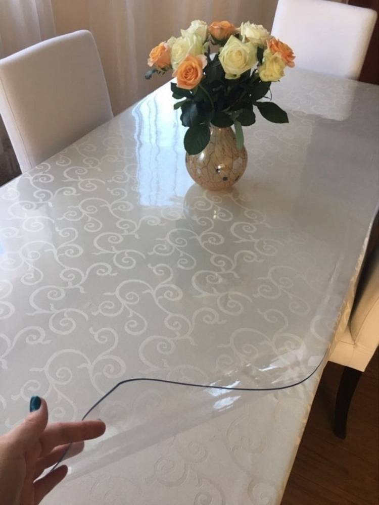 Скатерть на стол прозрачная гибкое стекл