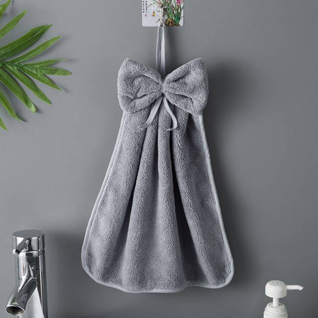 Полотенца для рук с бантом для кухни ванной комнаты коралловый бархат микрофибра мягкая быстросохнущая Абсорбирующая одежда для уборки домашнее махровое полотенце для сауны