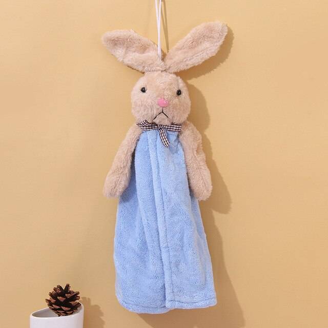 Полотенце для рук с кроликом для кухни ванной комнаты коралловый бархат микрофибра мягкая быстросохнущая Абсорбирующая одежда для уборки домашнее банное махровое полотенце s