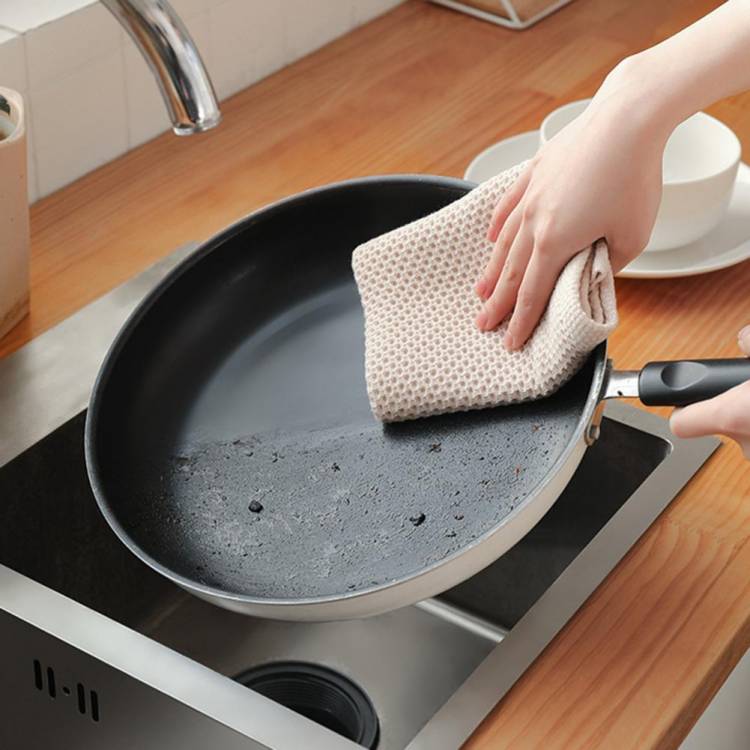 Мягкие чистящие инструменты, полотенце для кухни, ткань для посуды, бытовые ткани для посуды, двусторонняя махровая ткань с Сотами, не деформируется текстур