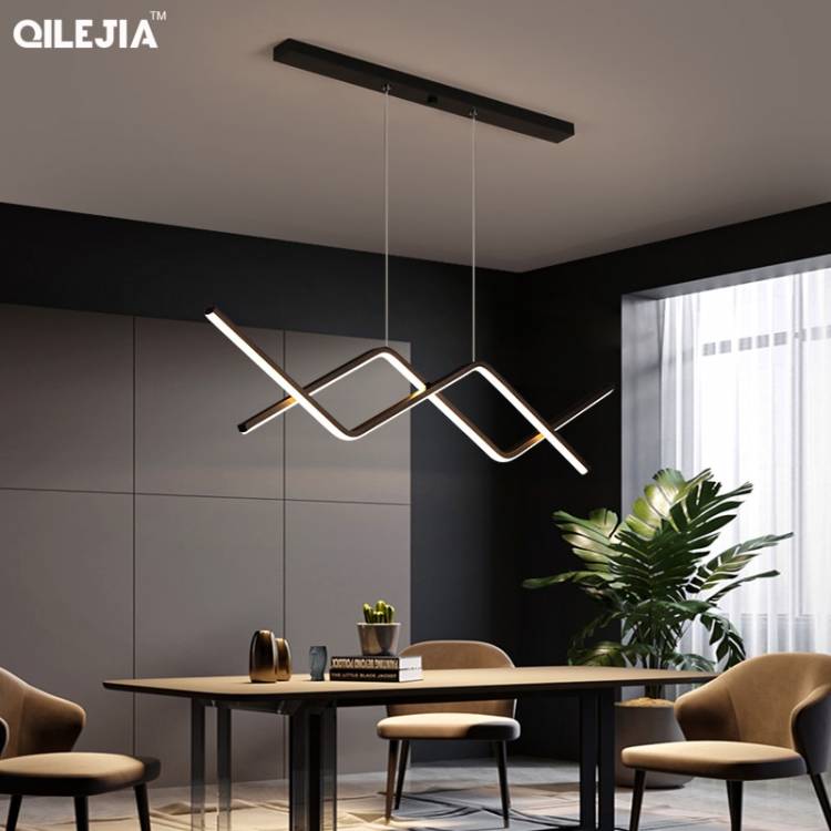Современные светодиодсветодиодный подвесные светильники, люстры с длинной полосой для кухни, используется над обеденным столом, креативное комнатное освещение для украшения