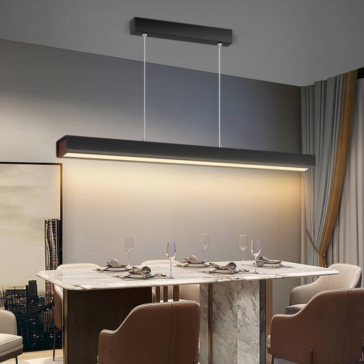 Светодиодная Подвесная лампа для столовой, длинный линейный светильник в скандинавском стиле для офиса, бара, стола, современный минималистичный домашний декор