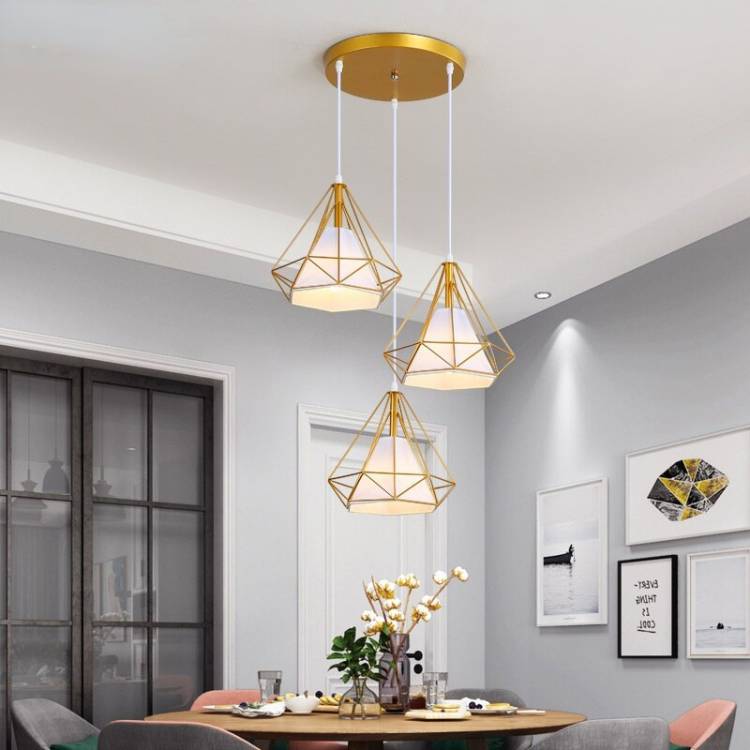 Потолочный подвесной светильник, люстра для кухни, столовой, тройной искусственный роскошный светильник, обеденный стол, бар, светодиодная полоса, ресторан, лам