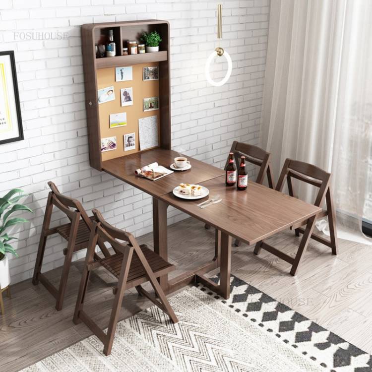 Домашние телескопические настенные обеденные столы, маленький складной стол, современный минималистичный кухонный прямоугольный стол