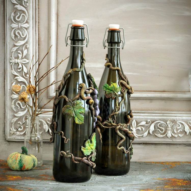 Декоративная бутылка Виноград в интернет
