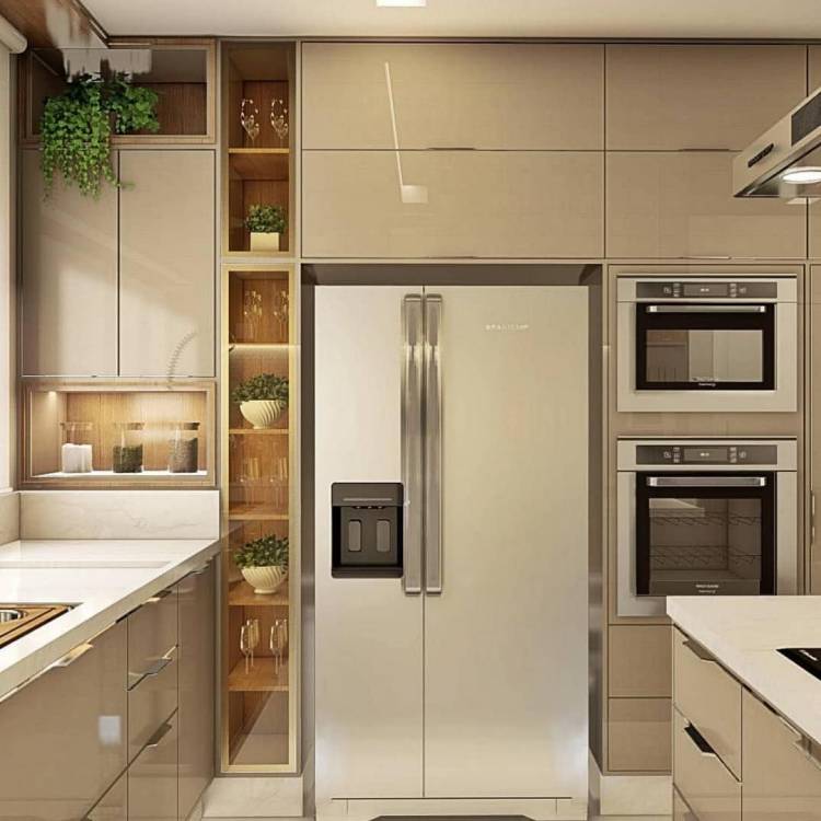 Варианты дизайна кухонь с холодильниками
