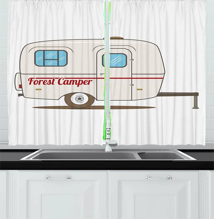 Camper Кухня окна шторы Винтаж караван Ретро узор дизайн Гостиная украшения Шторы Спальня двери, занавески, enhao