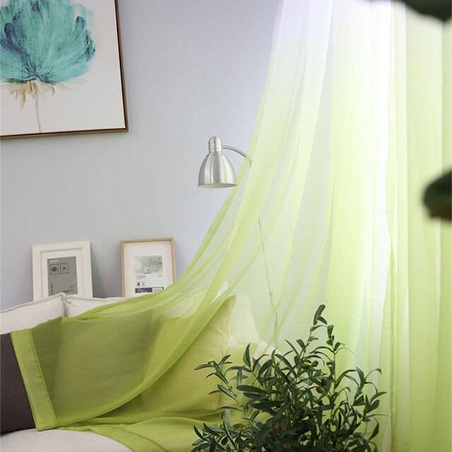 Современные цветные прозрачные тюлевые шторы из полиэстера с градиентом для спальни кухни для гостиной оконные занавески тюлевые шторы Cortinas