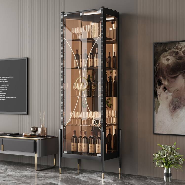 Домашний маленький стеклянный винный шкаф, Настенный современный гостиной, светильник роскошный индивидуальный высококачественный витринный шкаф ручной работы