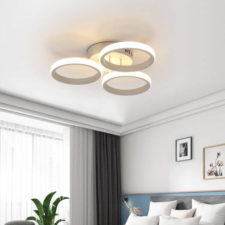 Круглый современный светодиодный потолочный светильник, лампа теплого белого света для помещений, гостиной, коридора, кухни, спальни, потолочные светильники