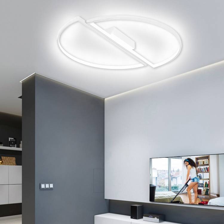 Современный светодиодный потолочный светильник, полукруглый круглый потолочный светильник для гостиной, столовой, спальни, кухни, декоративное освесветодиодный, ZM