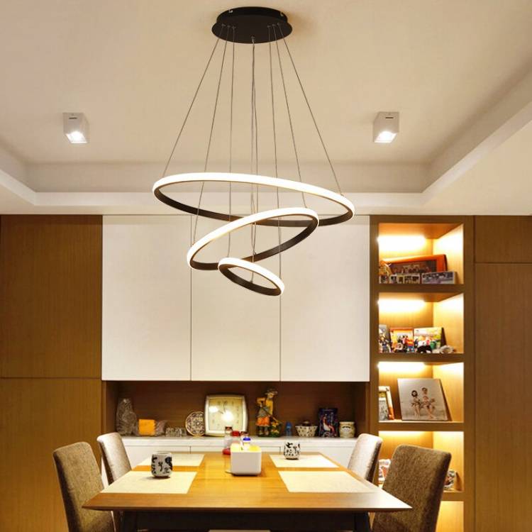 Современная светодиодная Люстра для гостиной, столовой, кухни, спальни, подвесной круглый светильник с дистанционным управлением, дизайнерский подвесной светильни