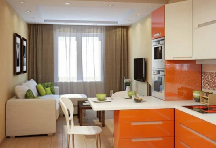 Дизайн кухни с диваном: 108 фото в интерьере