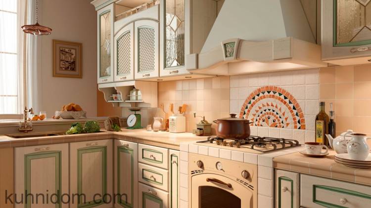 Кухня Искья Зелёная Угловая в студии мебели «КухниДом»