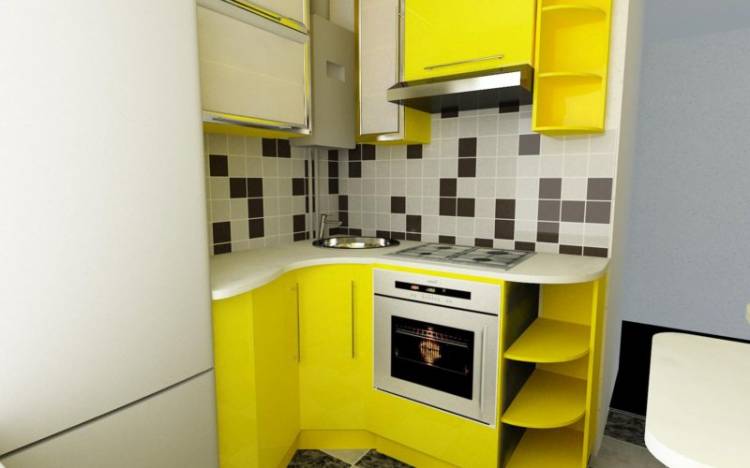 Кухня в хрущёвке дизайн с холодильником и газовой плитой в Казани