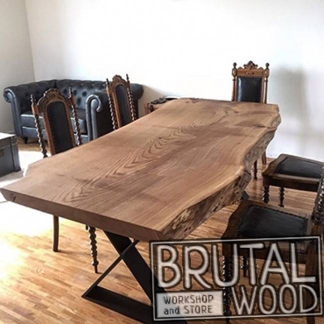 Обеденные столы из слэба на заказ в Brutal Wood