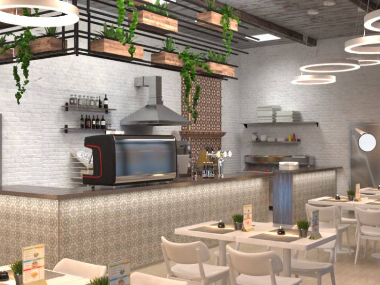 Дизайн-проект кафе итальянской кухни в стиле лофт