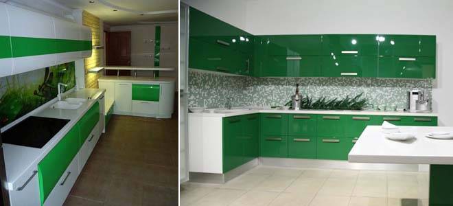 Сочетания с зелёным цветом в интерьере кухни, фот