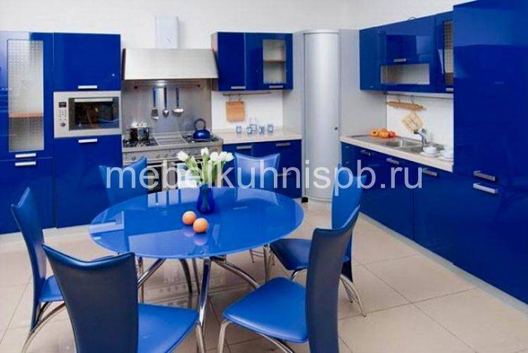 Кухни синие от производителя, мебель для кухни синего цвета, синюю кухню в Санкт-Петербурге в СПб