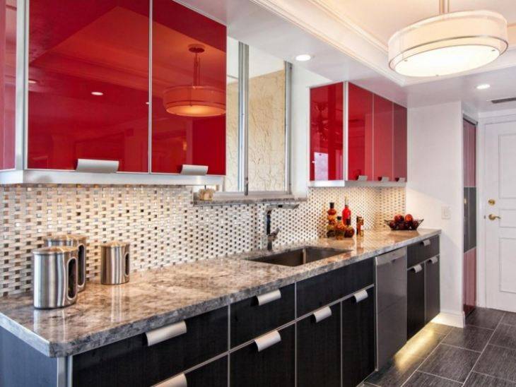 Кухня в красно белом стиле: 113+ идей дизайна