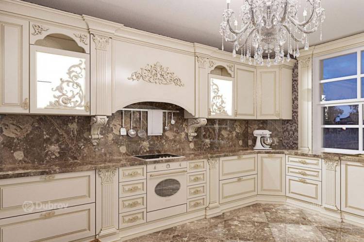 кухню бело-золотого цвета в Москве недорого от производителя с доставкой