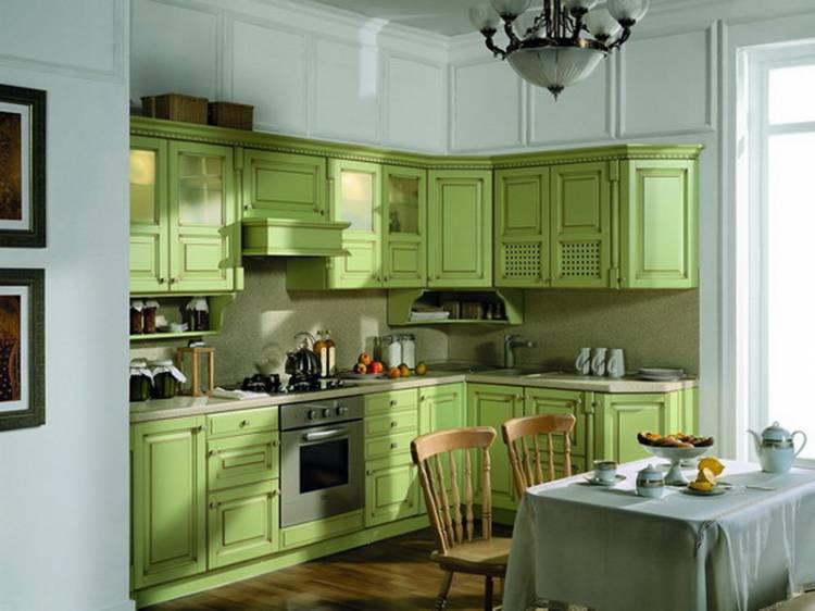 Кухня оливкового цвета в интерьере фот