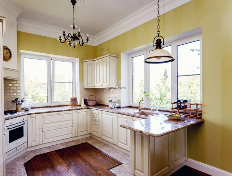 Дизайн кухни в частном доме с двумя окнами » Современный дизайн на Vip