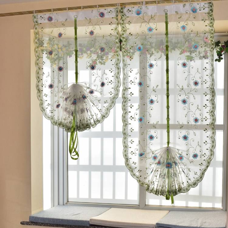 Органза вышитый узор воздушный шар в виде цветка занавеска тюлевые занавески, шторы для кухни, спальни, гостиной, окна декоративны
