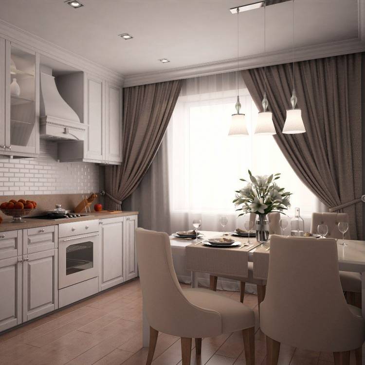 Кухня в стиле нео-классика, интерьер в стиле современной классики, оформление кухни
